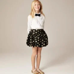 Girls' bubble skirt in metallic rosette jacquard