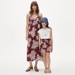 Girls' crochet-trim skirt in broken-in jersey
