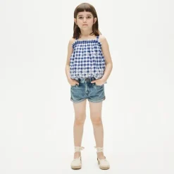 Girls' cuffed denim short in island wash
