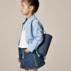 Girls' denim skirt with studs