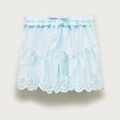 Girls' eyelet-trim skirt