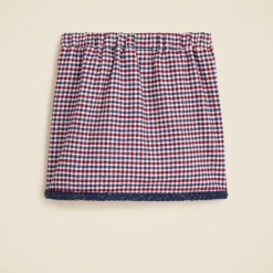 Girls' faux-wrap skirt in houndstooth