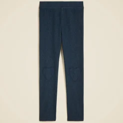 Girls' heart-patch jeggings