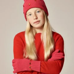 Girls' jewel-embellished gloves