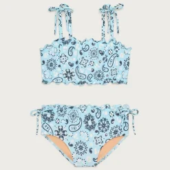 Girls' lettuce-edge two-piece swimsuit