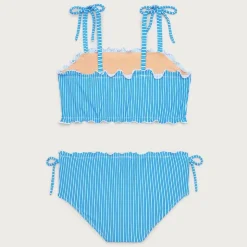 Girls' lettuce-edge two-piece swimsuit