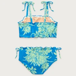 Girls' lettuce-edge two-piece swimsuit