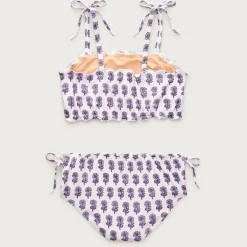 Girls' lettuce-edge two-piece swimsuit