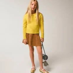 Girls' picture day skirt in faux suede