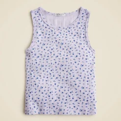 Girls' pointelle-knit tank top in floral
