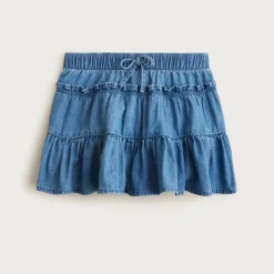 Girls' pull-on chambray skirt