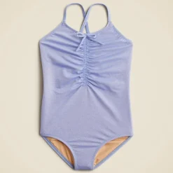 Girls' ruched shimmer one-piece swimsuit