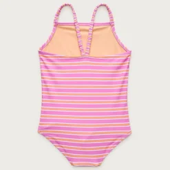 Girls' ruched-strap one-piece swimsuit