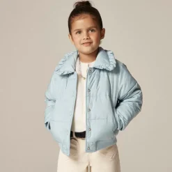 Girls' ruffle-collar puffer jacket with PrimaLoft®