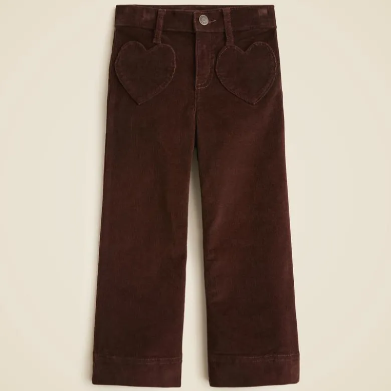 Girls' sailor corduroy trouser with heart pockets