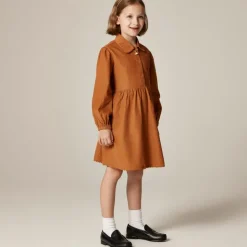 Girls' shirt-dress in lightweight corduroy