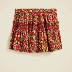 Girls' smocked skirt in floral print