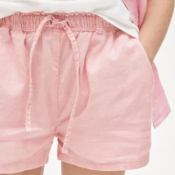 Girls' Soleil short in linen-cotton blend