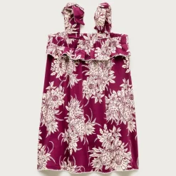 Girls' tie-shoulder dress in broken-in-jersey