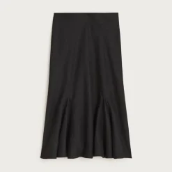 Gwyneth flounce-hem slip skirt in linen