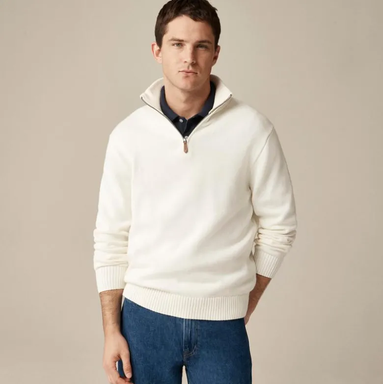 Heritage cotton quarter-zip sweater