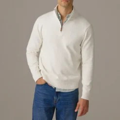 Heritage cotton quarter-zip sweater
