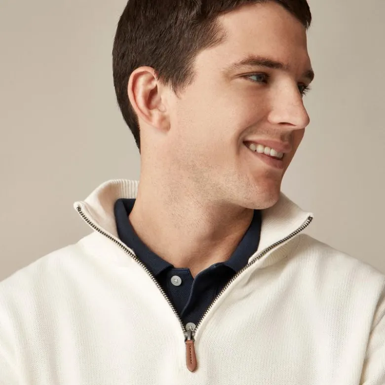 Heritage cotton quarter-zip sweater