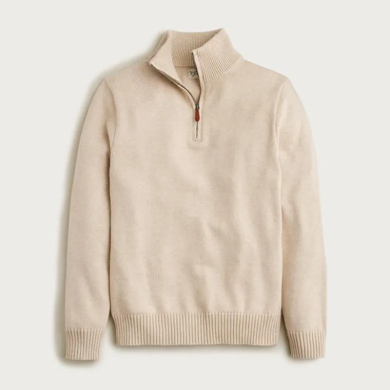 Heritage cotton quarter-zip sweater
