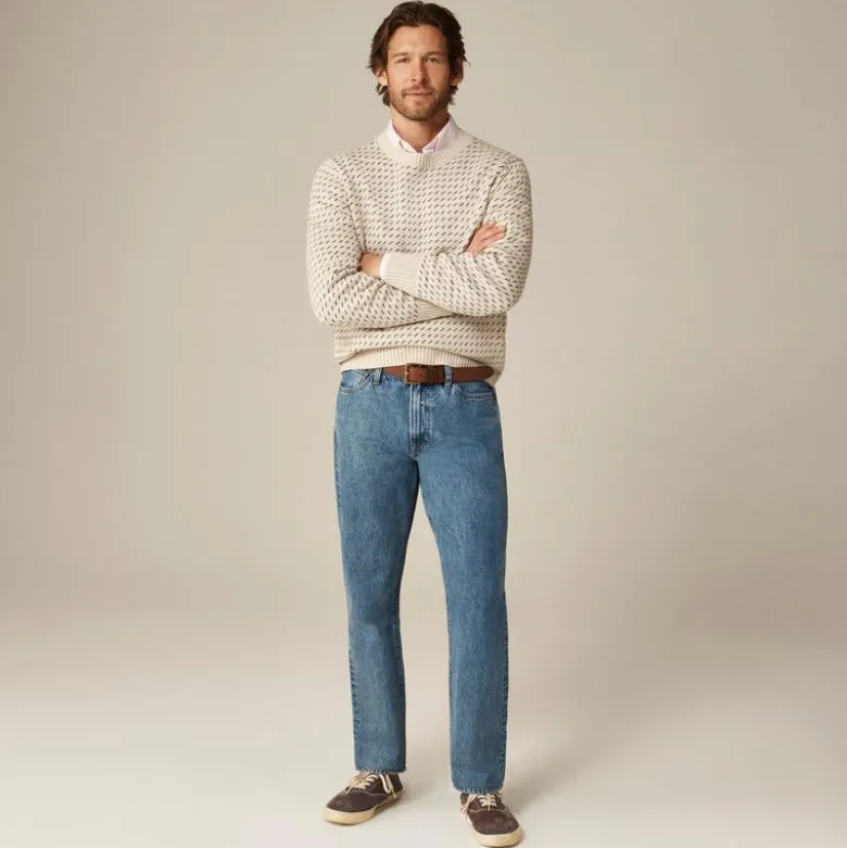 Heritage cotton sweater in bird's-eye stitch