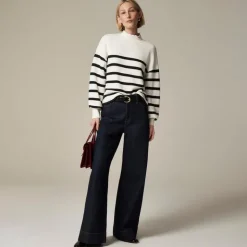 Heritage terry mockneck sweatshirt in stripe