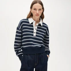 Heritage terry rugby sweatshirt in stripe