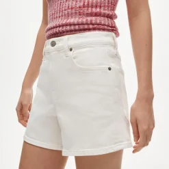 High-rise denim short