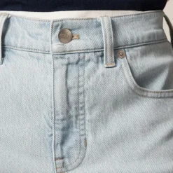 High-rise denim short