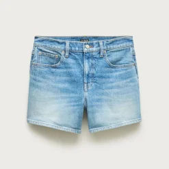 High-rise denim short