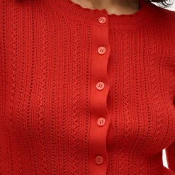 Jackie pointelle cardigan in premium ultra-fine cotton