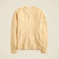 Jacquard rib-knit henley