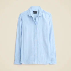 Jules club-collar shirt in striped crepe de chine