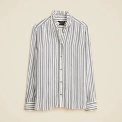 Jules ruffle-collar shirt in striped crepe de chine