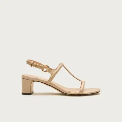 Kacie block-heel sandals in patent leather