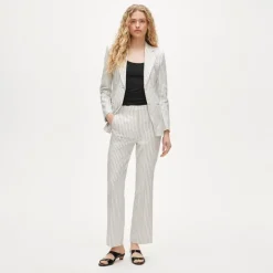 Kaya pant in striped stretch linen blend