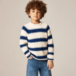 Kids' 1988 cable-knit Rollneck™ sweater in stripe