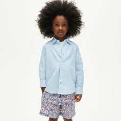Kids' button-down linen-blend shirt
