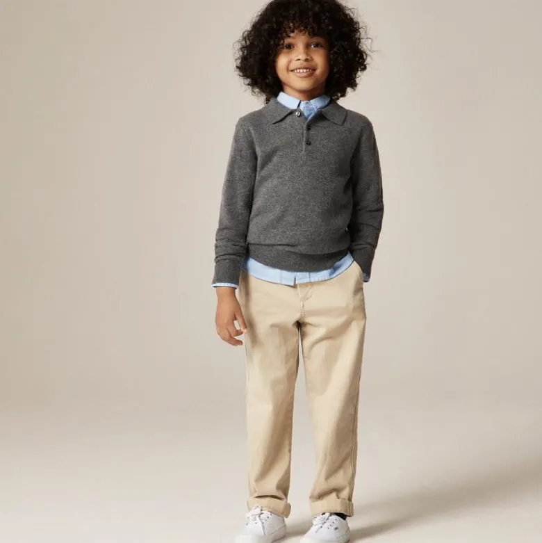 Kids' cashmere collared pullover
