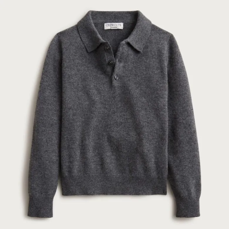 Kids' cashmere collared pullover