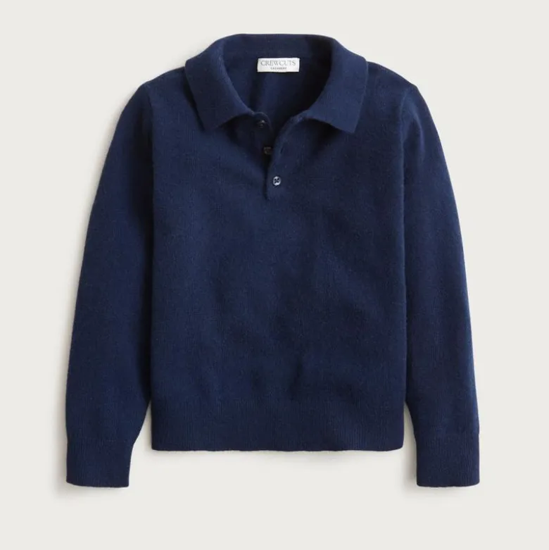 Kids' cashmere collared pullover
