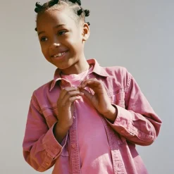 Kids' garment-dyed denim shirt