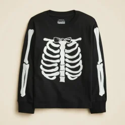 Kids' glow-in-the-dark skeleton graphic T-shirt