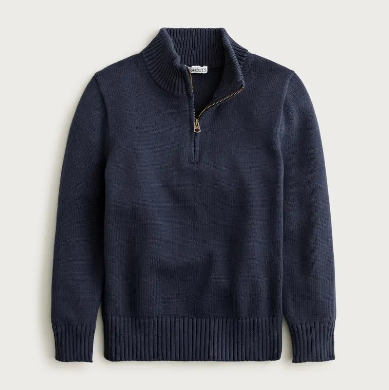 Kids' heritage cotton quarter-zip sweater