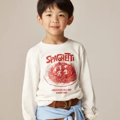 Kids' long-sleeve spaghetti graphic T-shirt