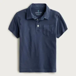 Kids' new short-sleeve garment-dyed polo shirt